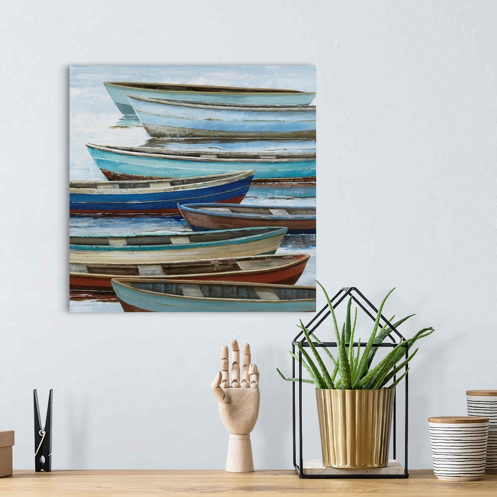 A bohemian room featuring Anchored Boats
