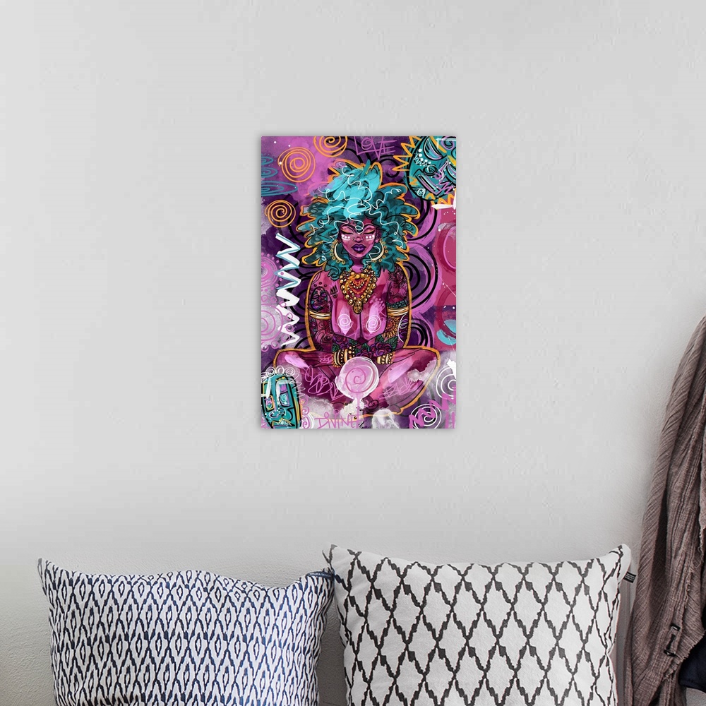 A bohemian room featuring Ayomide
