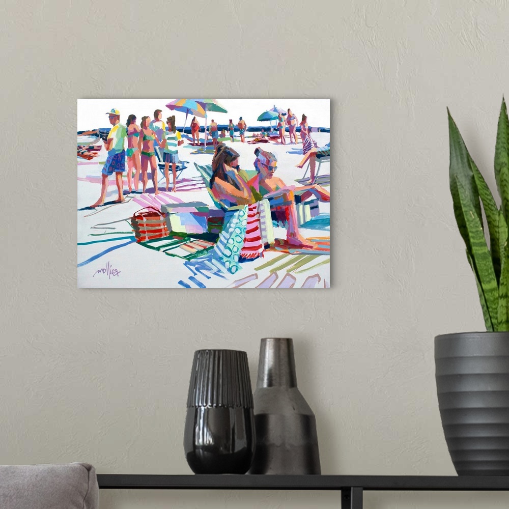 A modern room featuring Beach Party