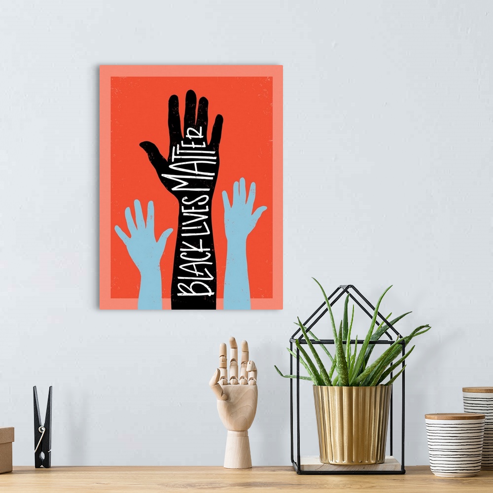 A bohemian room featuring Black Lives Matter - Hands