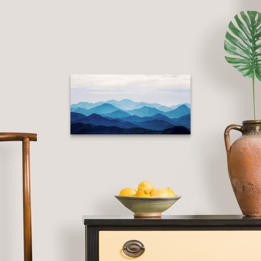 A traditional room featuring Landscape image of the Blue Ridge mountains.