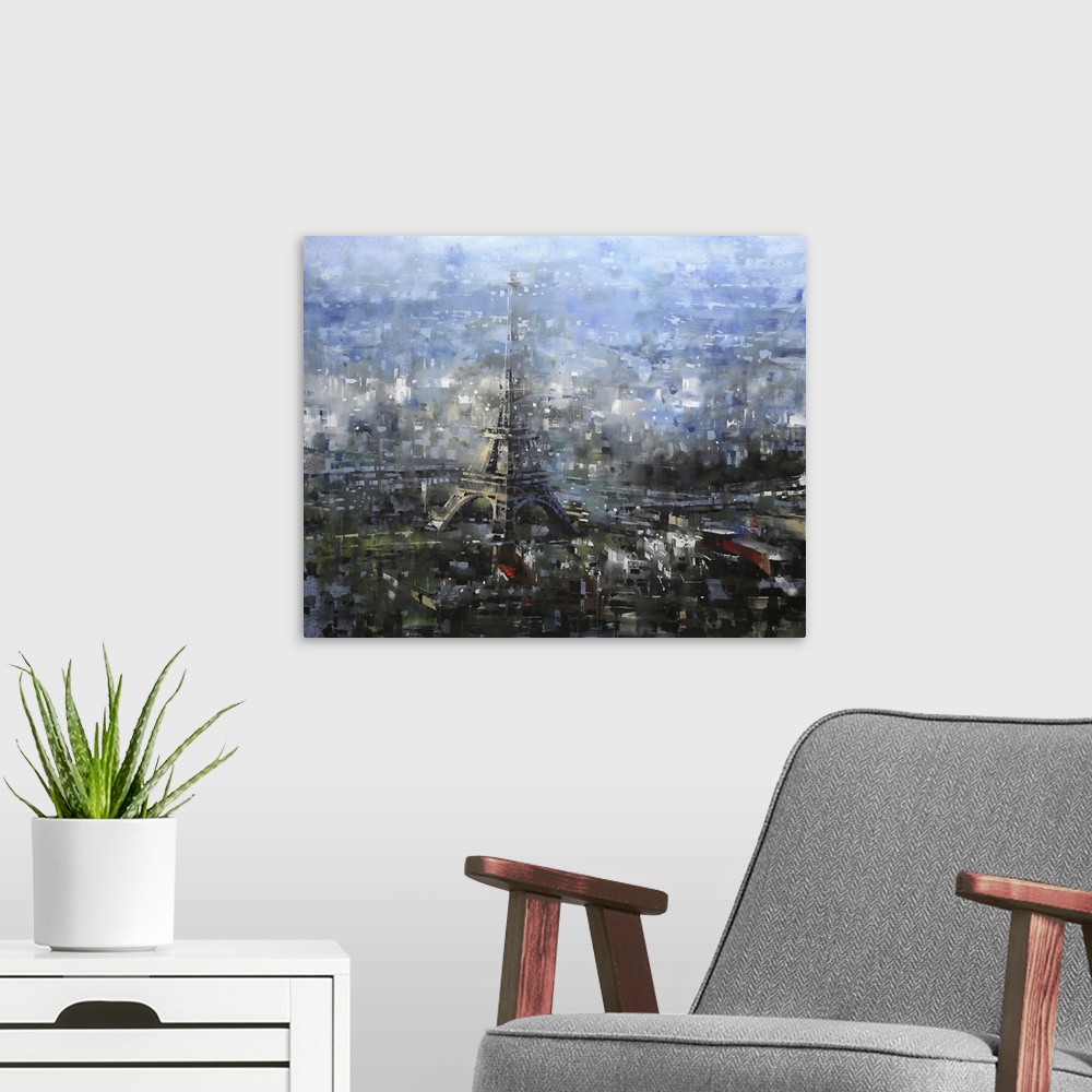 A modern room featuring Blue Paris