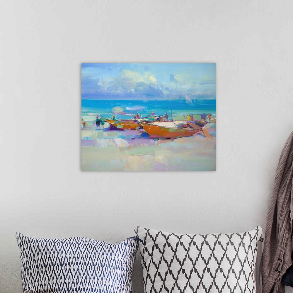 A bohemian room featuring Boats On The Shore