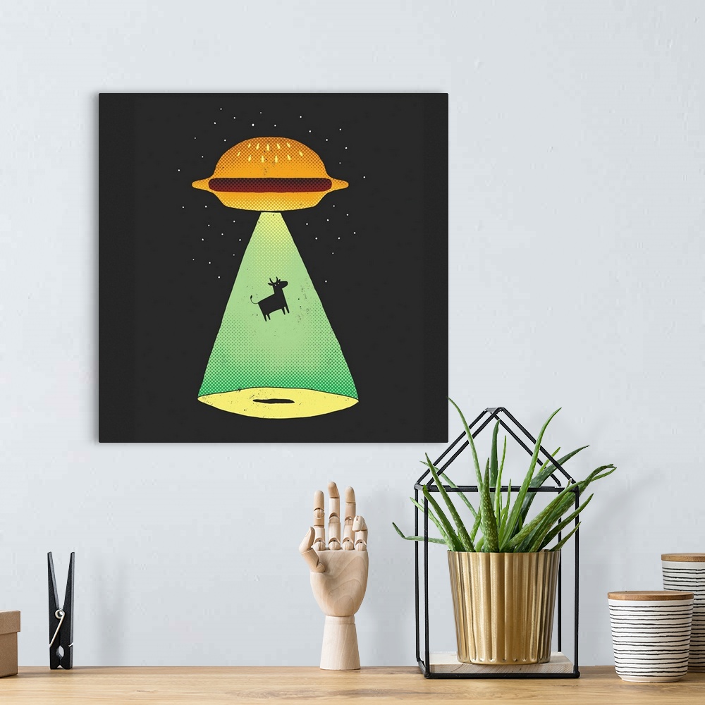 A bohemian room featuring Burger Abduction
