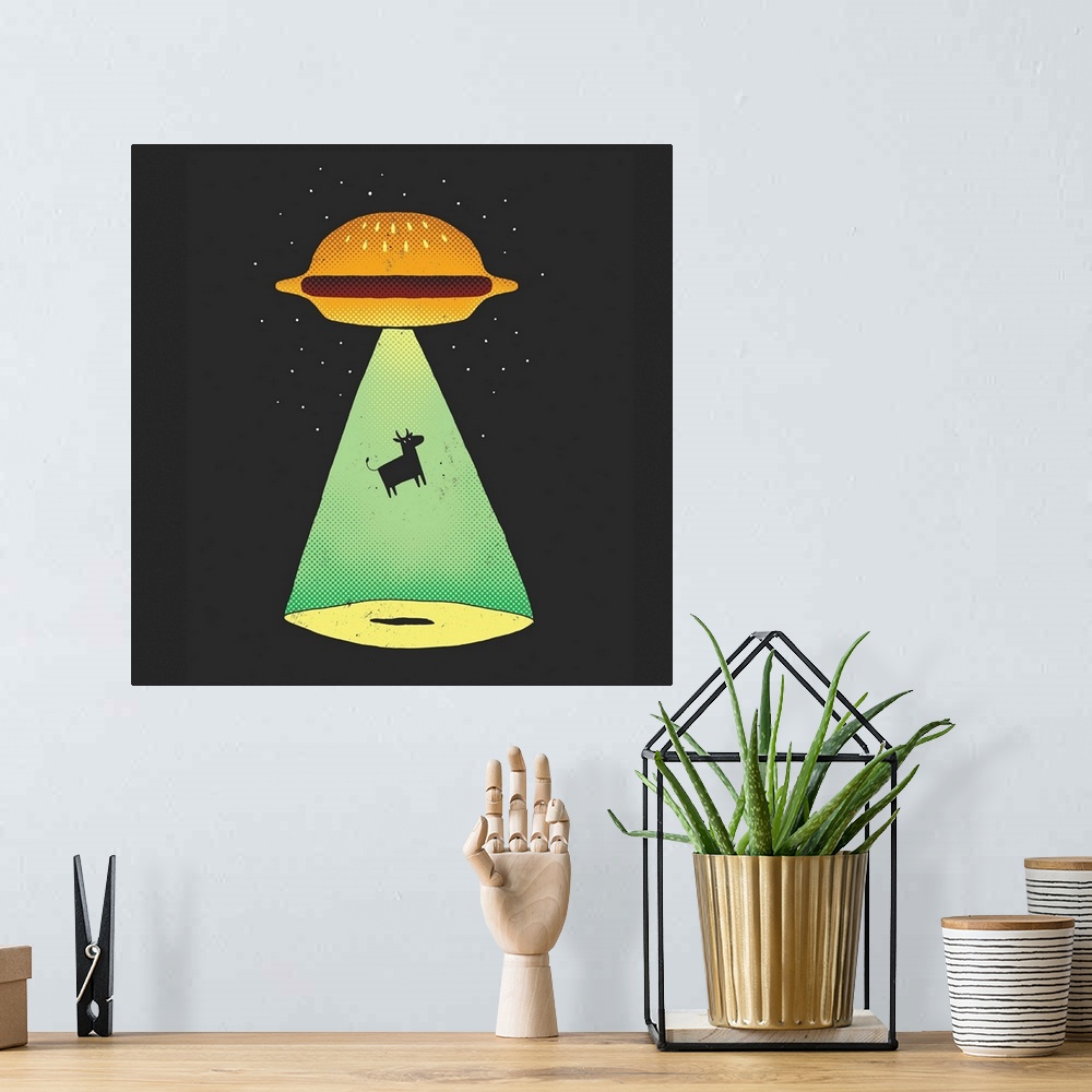 A bohemian room featuring Burger Abduction