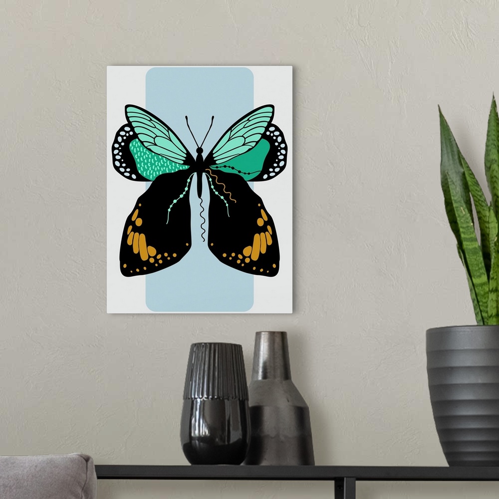 A modern room featuring Butterfly
