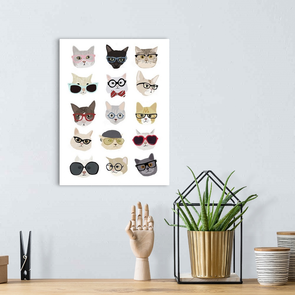 A bohemian room featuring Cats with Glasses