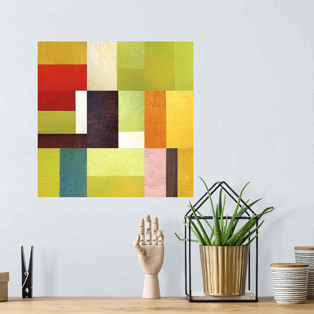 A bohemian room featuring Color Study Abstract II