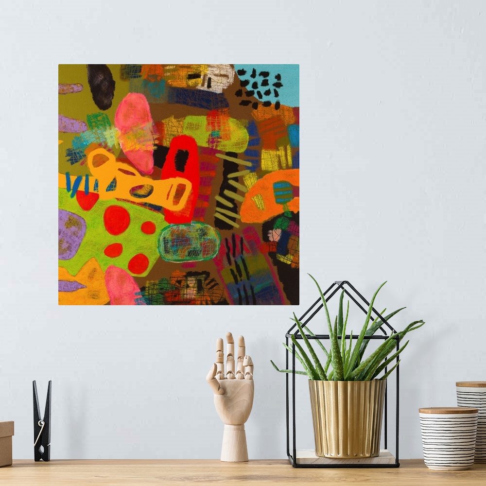 A bohemian room featuring Conversations in the Abstract #19
