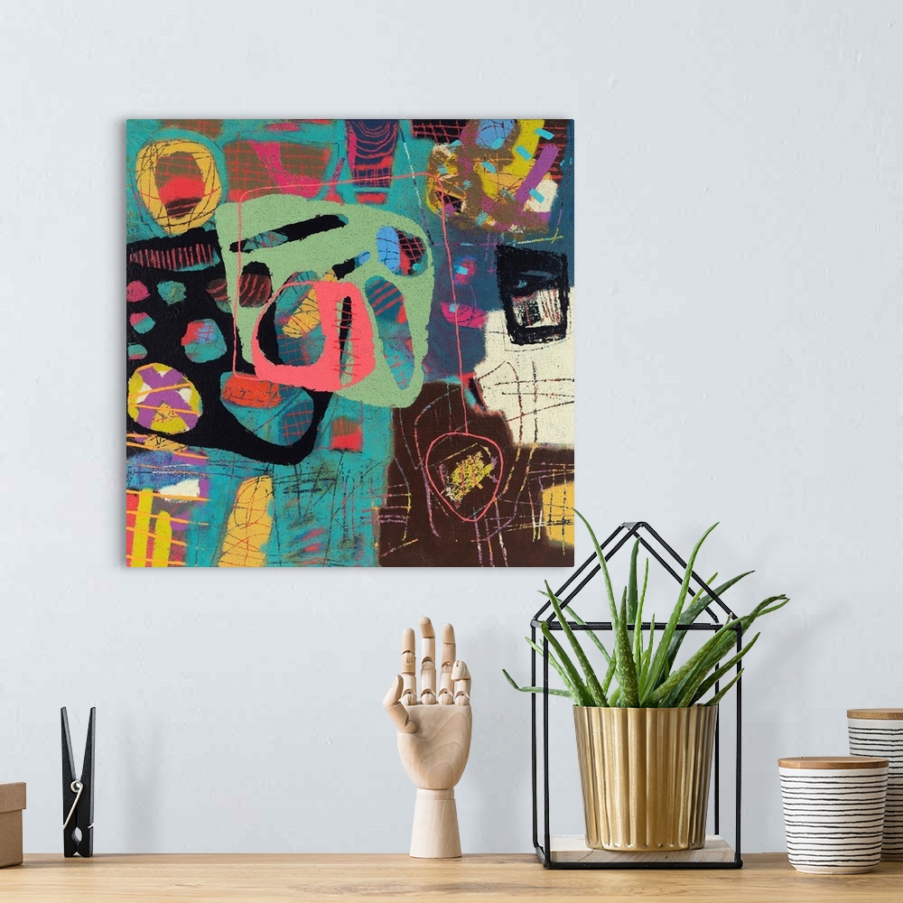 A bohemian room featuring Conversations In The Abstract No. 108