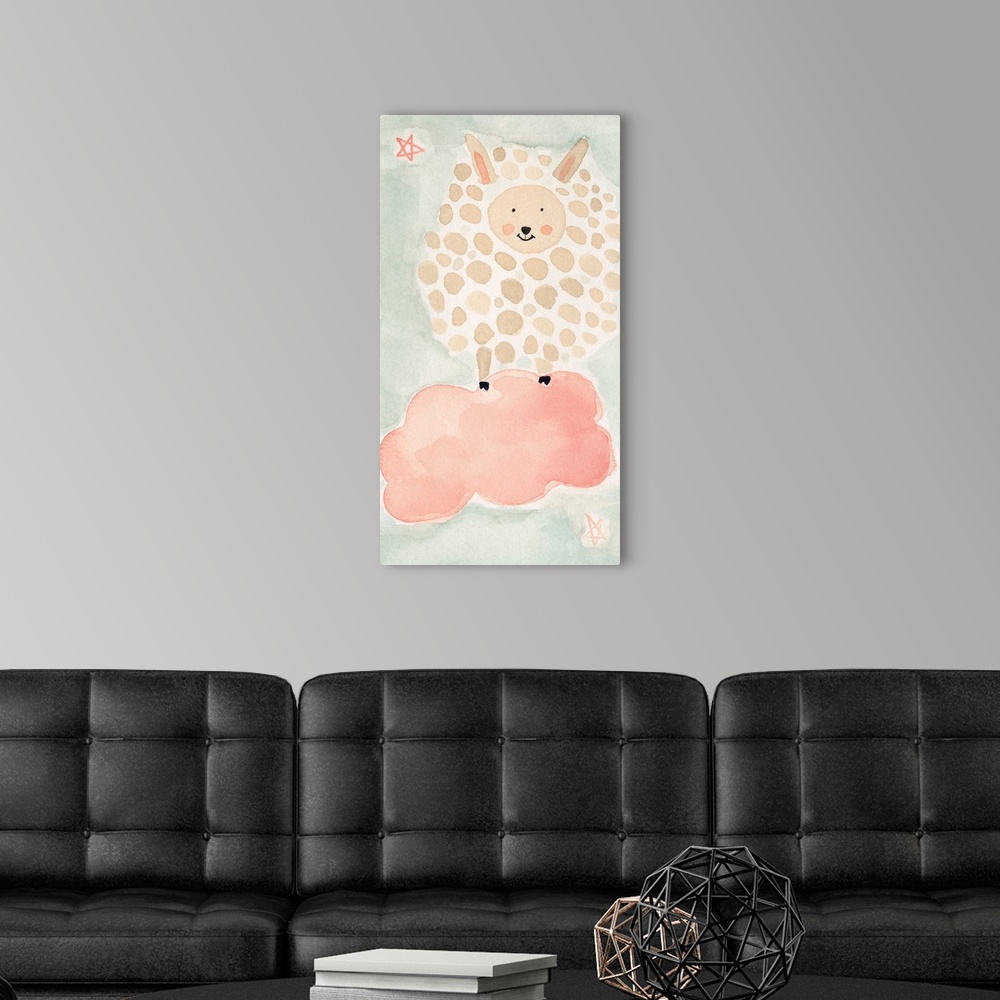 A modern room featuring Counting Sheep No. 1