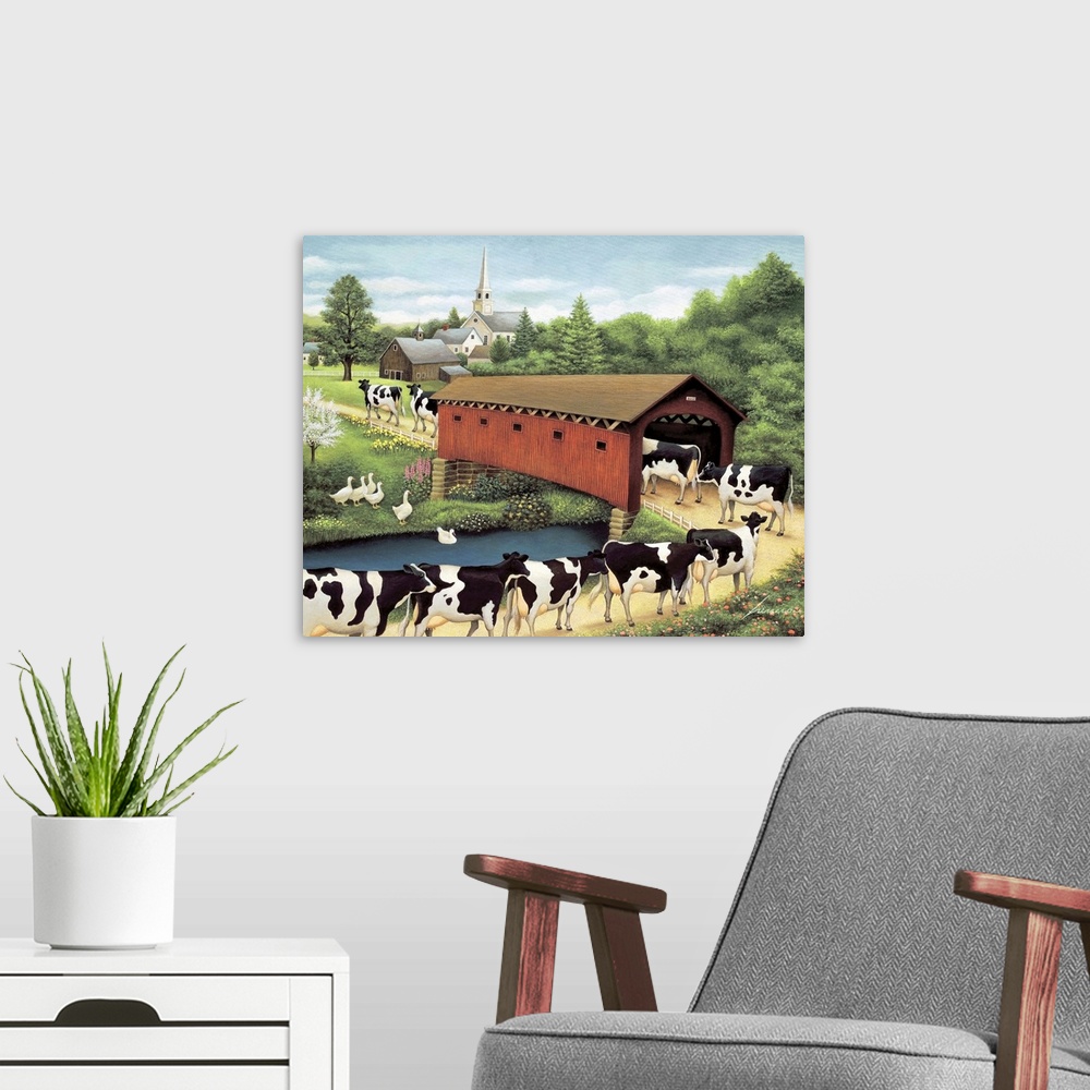 A modern room featuring Cows in West Arlington