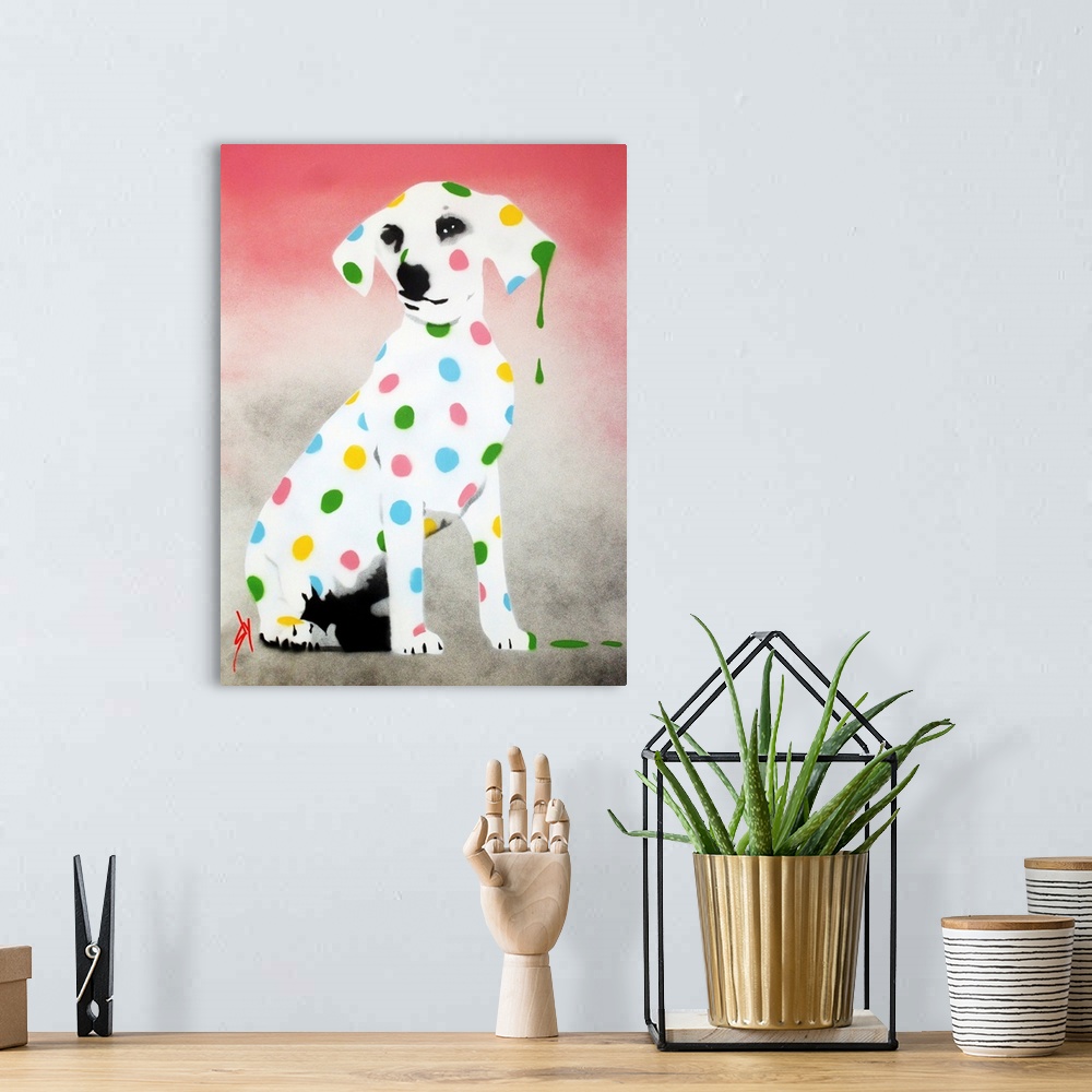 A bohemian room featuring Damien's Dotty Spotty Dawg - Pink
