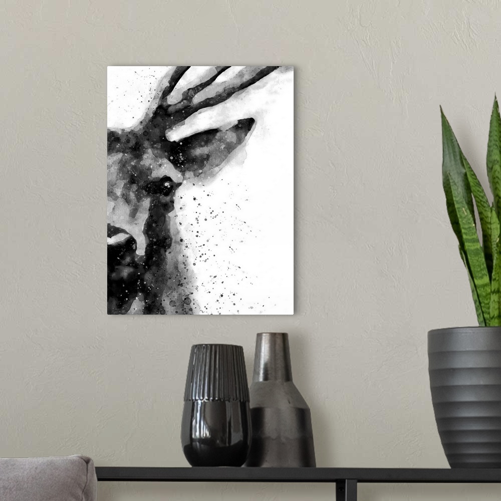 A modern room featuring Deer At Attention