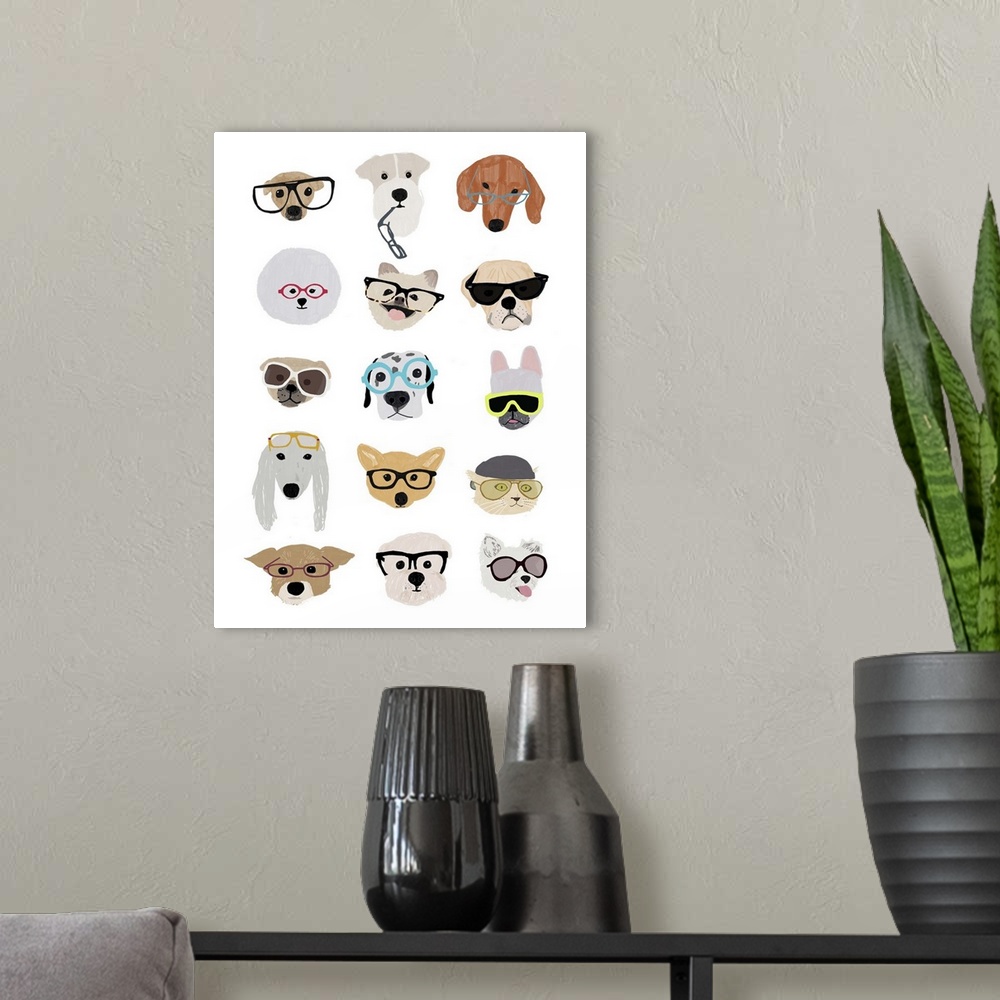 A modern room featuring Dogs with Glasses