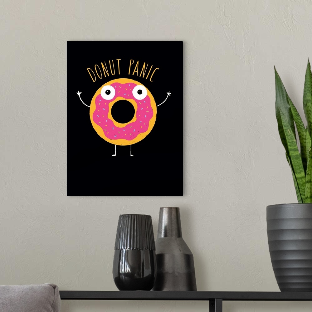 A modern room featuring Donut Panic