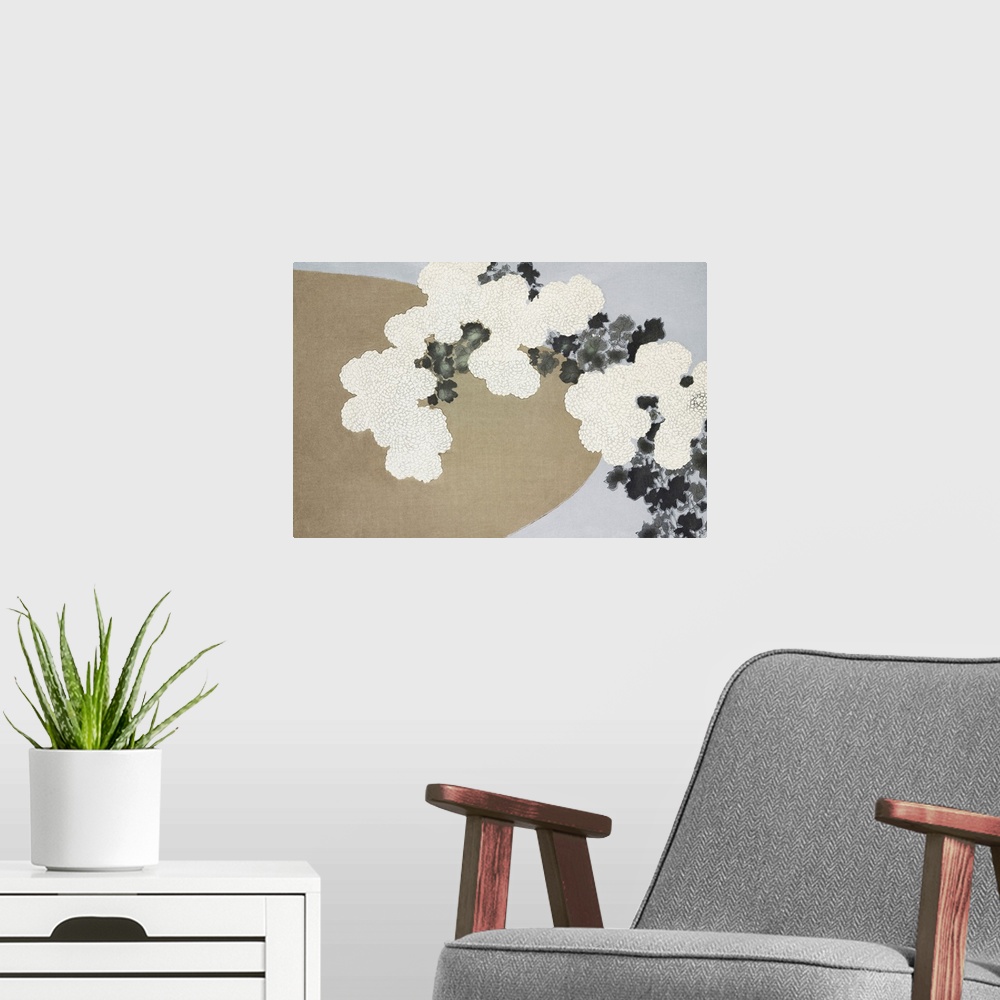 A modern room featuring Floral Abstract