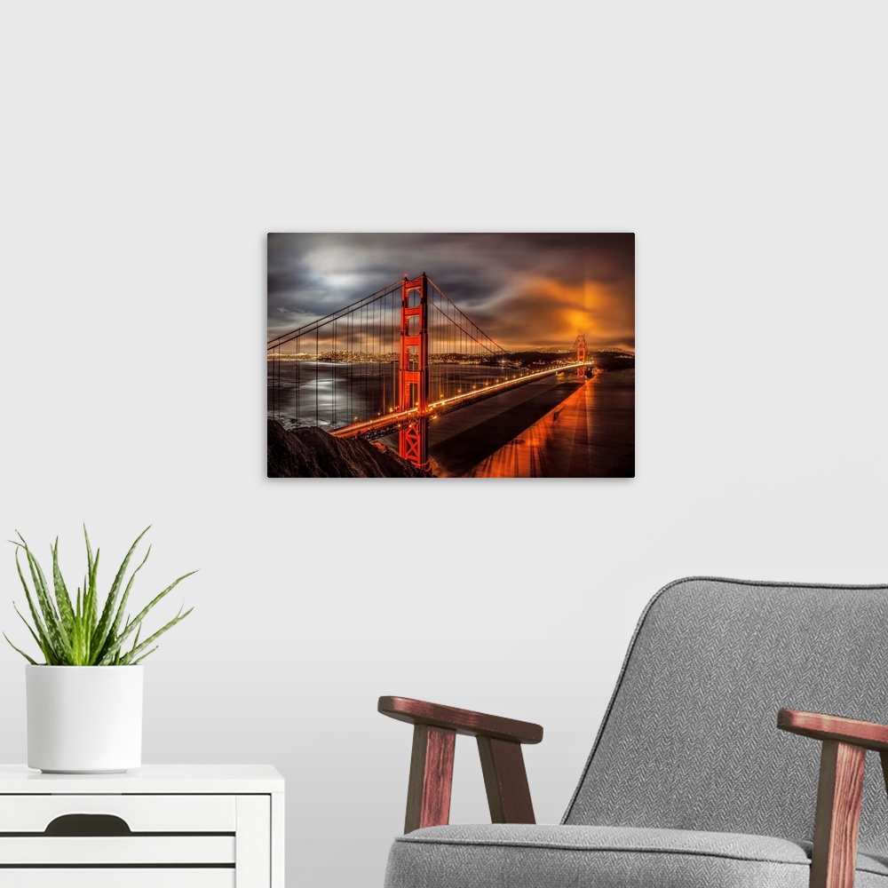 A modern room featuring Golden Gate Evening