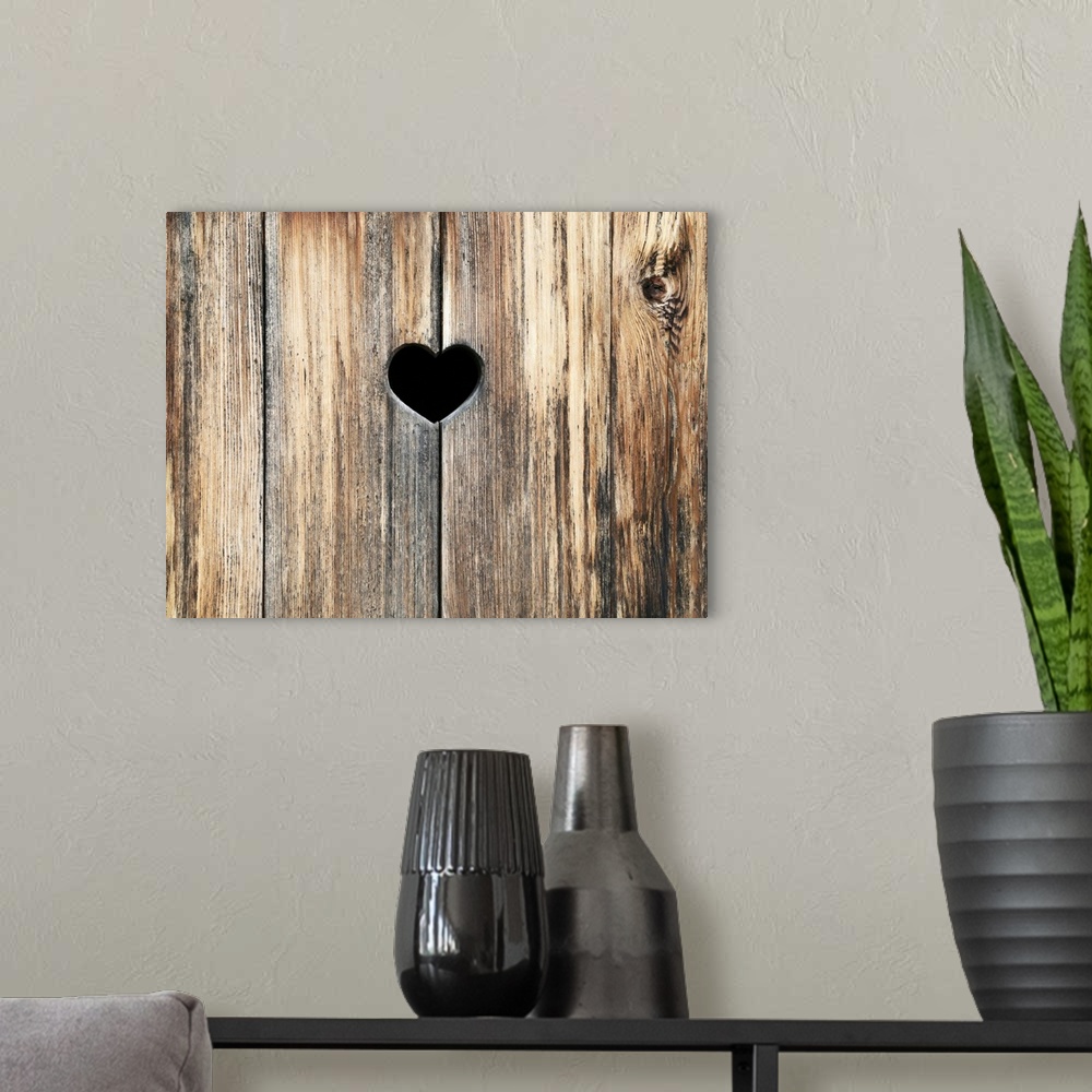 A modern room featuring Heart in Wood