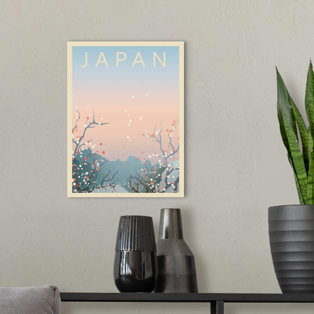 A modern room featuring Japan