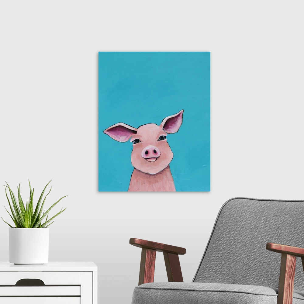 A modern room featuring Little Pig