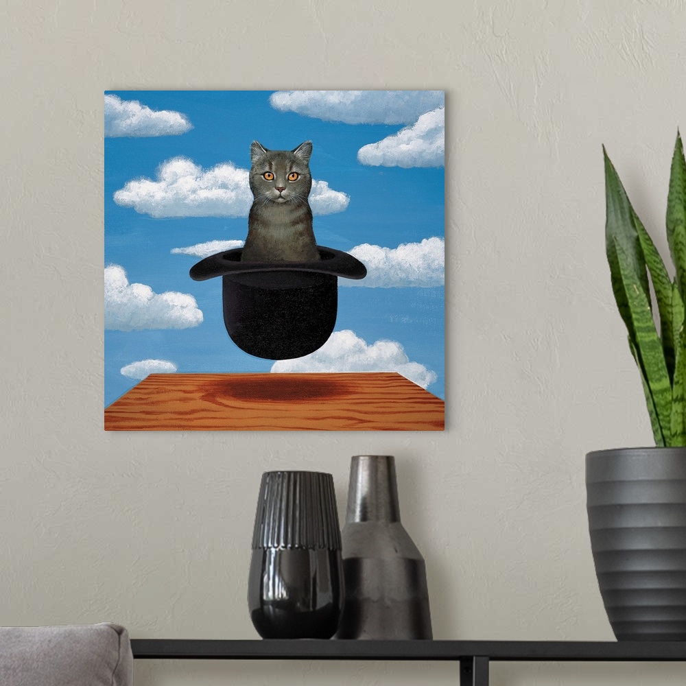 A modern room featuring Magritte Cat
