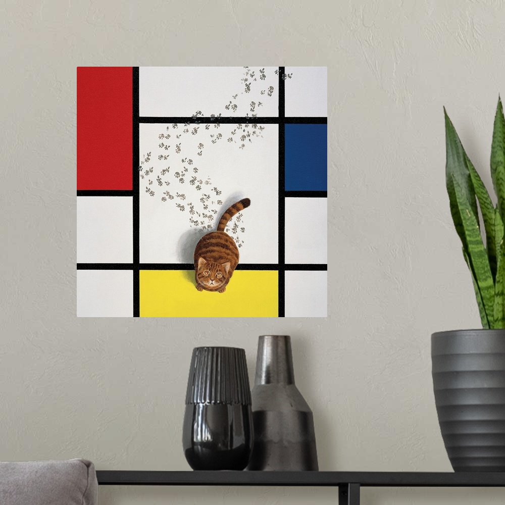 A modern room featuring Mondrian Cat