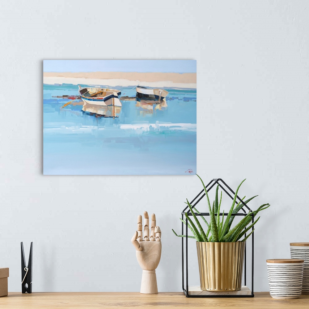 A bohemian room featuring Moorings At Low Tide, Aspendale