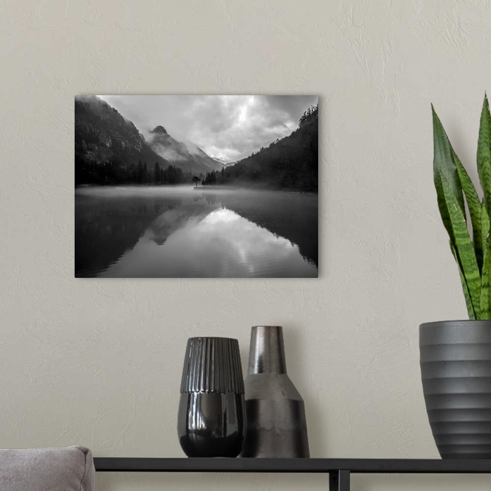 A modern room featuring Mountain Lake