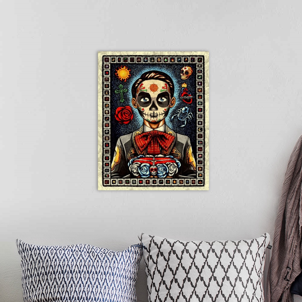 A bohemian room featuring Muerto