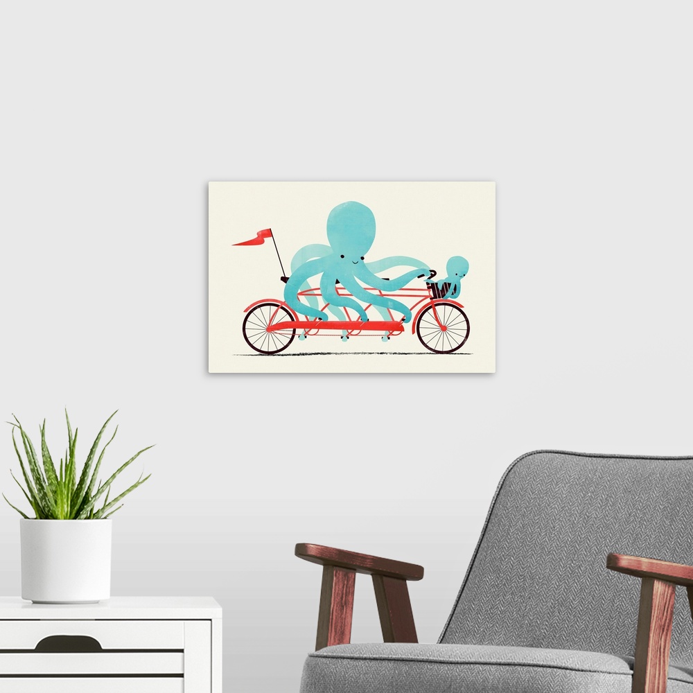 A modern room featuring My Red Bike