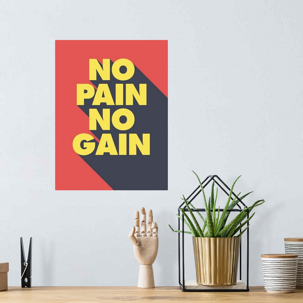A bohemian room featuring "No Pain No Gain"