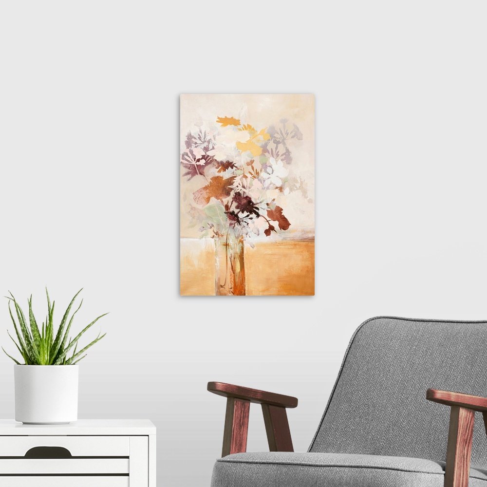 A modern room featuring Pastel Flower 1