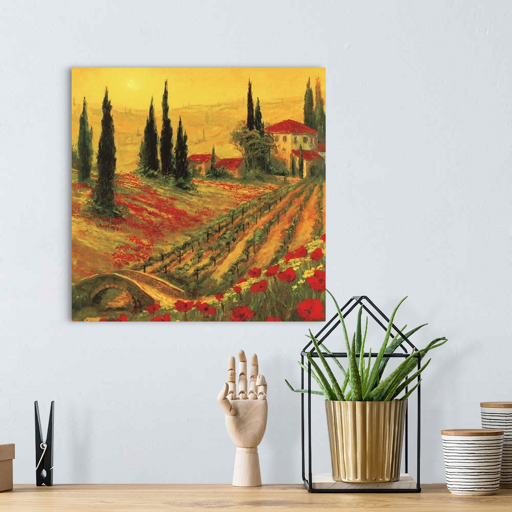 A bohemian room featuring Poppies of Toscano I