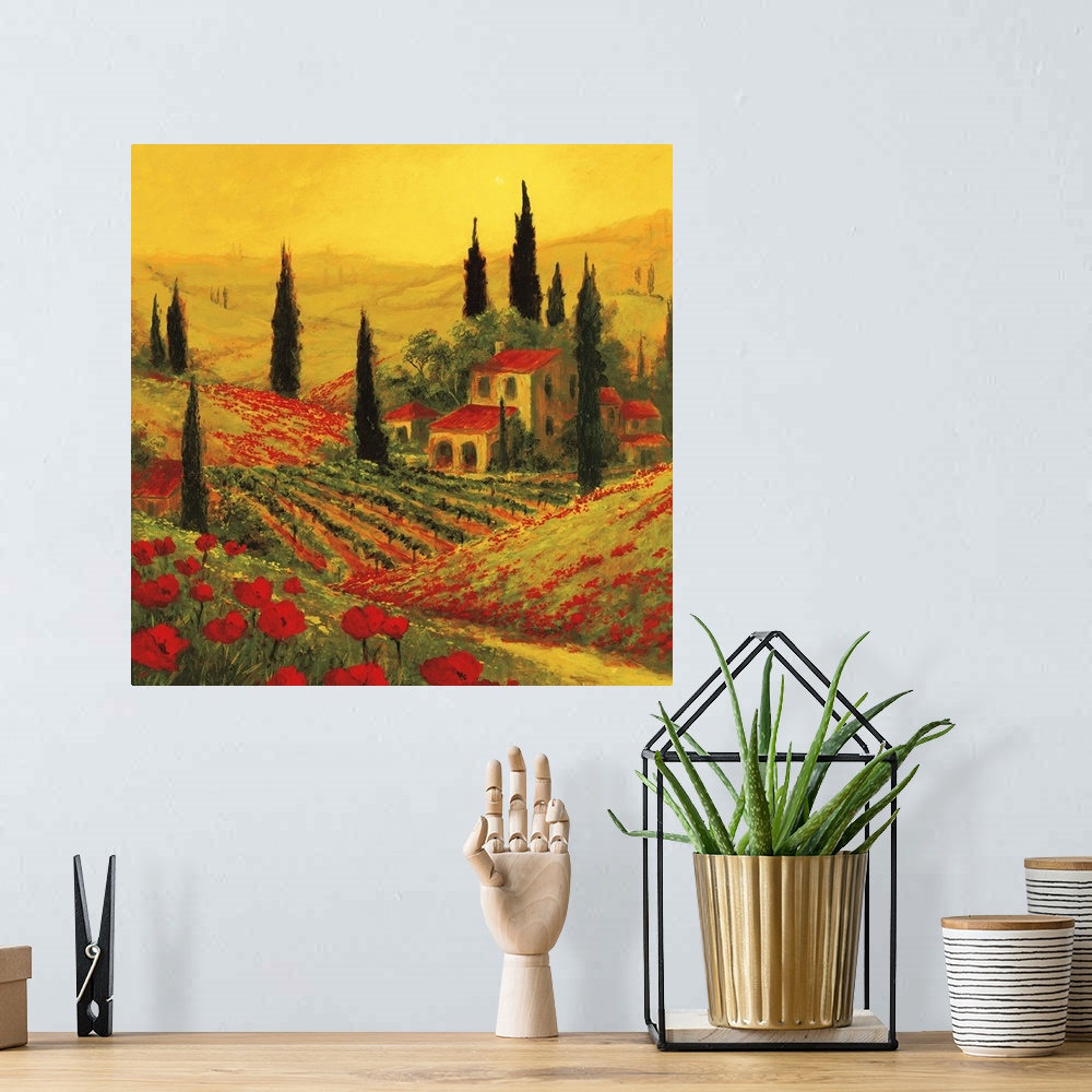 A bohemian room featuring Poppies of Toscano II