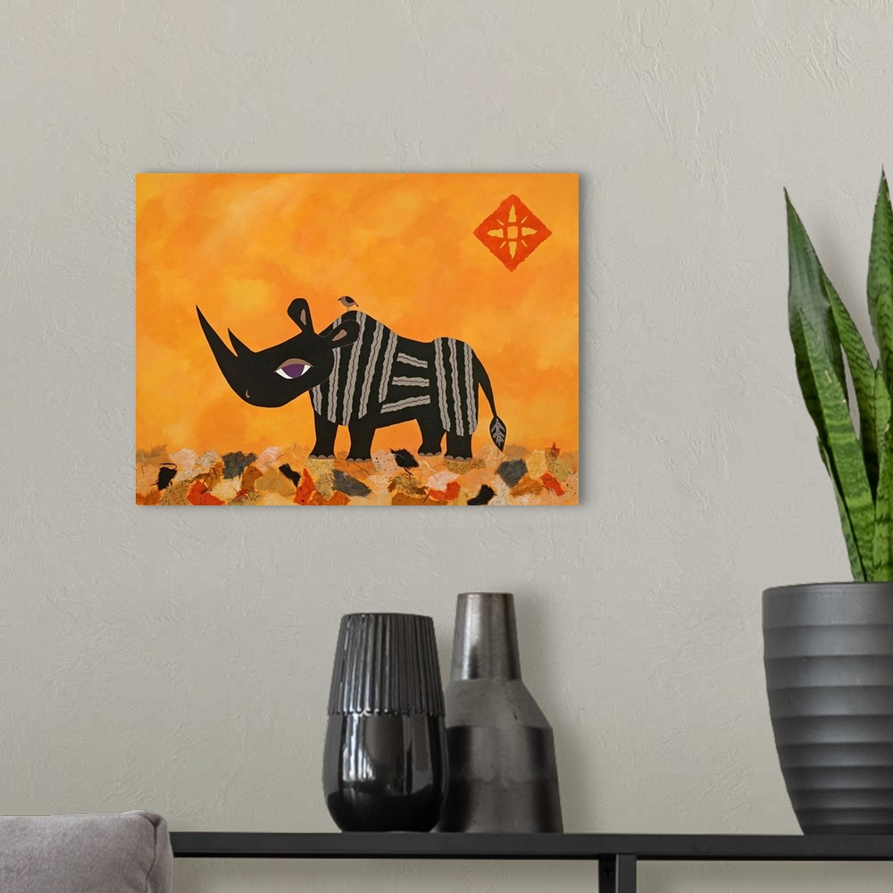 A modern room featuring Rhino With Summer Sky