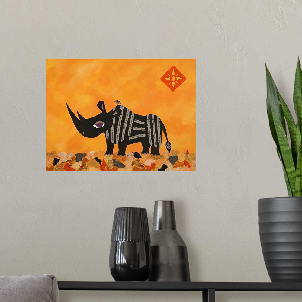 A modern room featuring Rhino With Summer Sky
