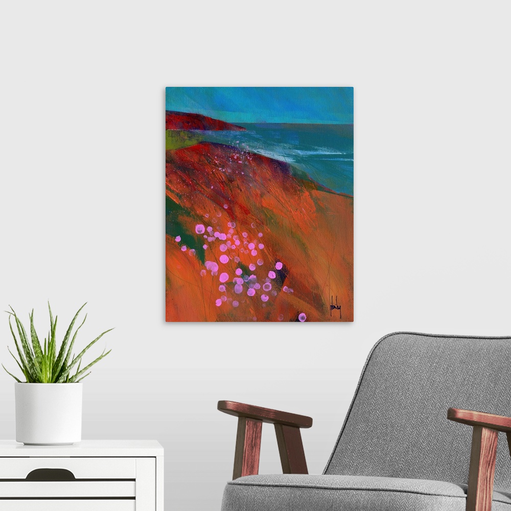 A modern room featuring Sea Pinks