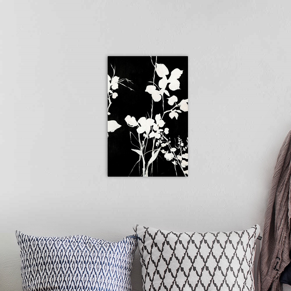 A bohemian room featuring Silhouette Leaves 1