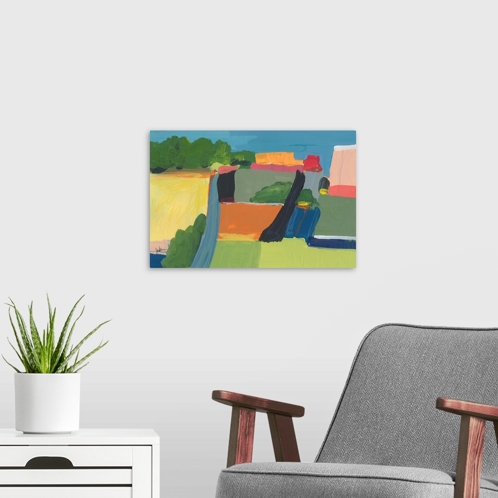 A modern room featuring Small Town On A Hill No. 1