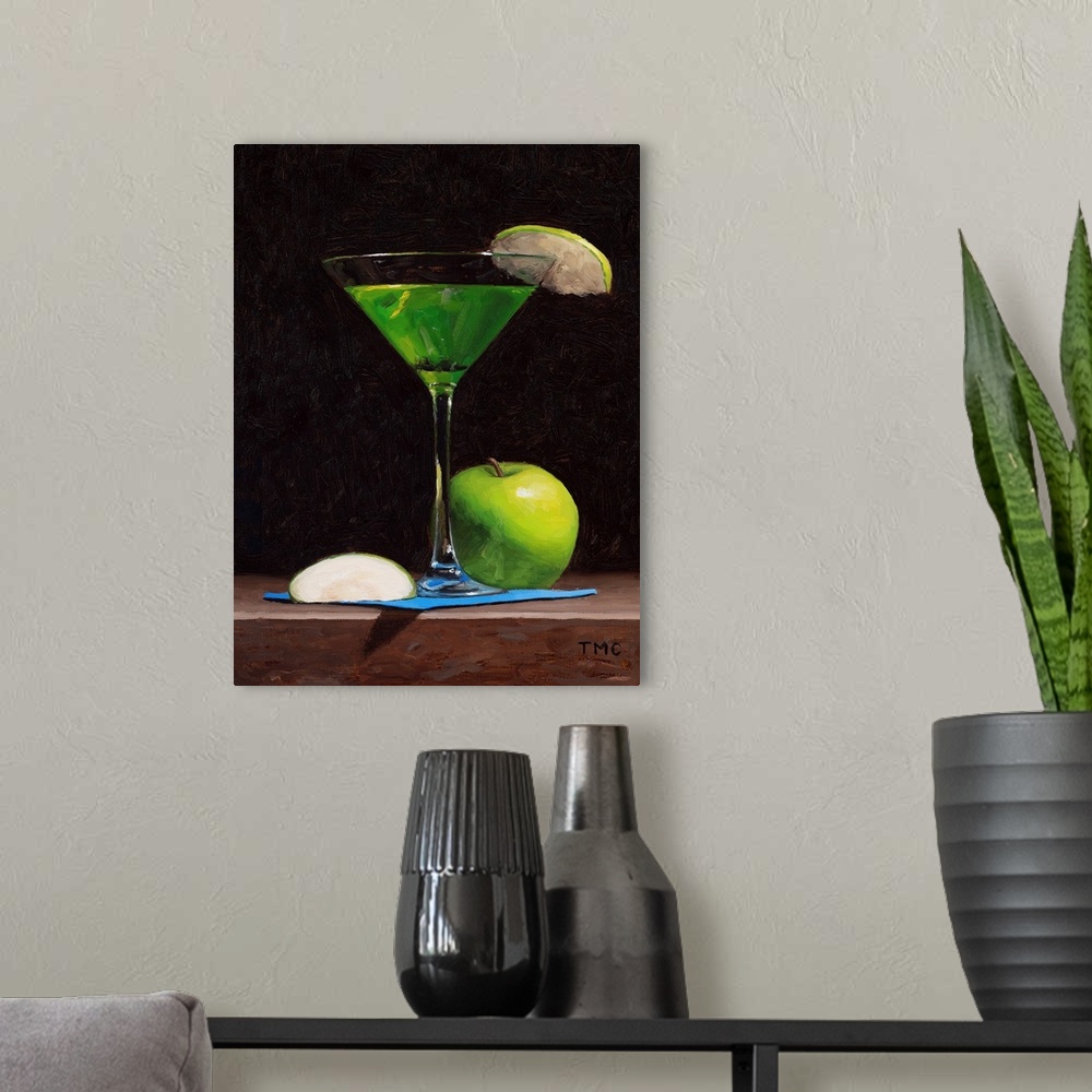 A modern room featuring Sour Apple Martini
