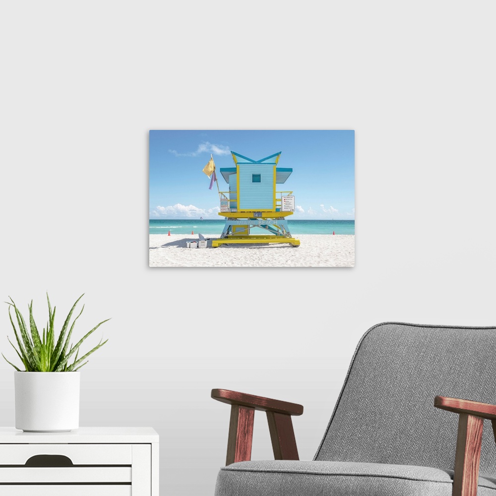 A modern room featuring South Beach Lifeguard Chair 14th Street