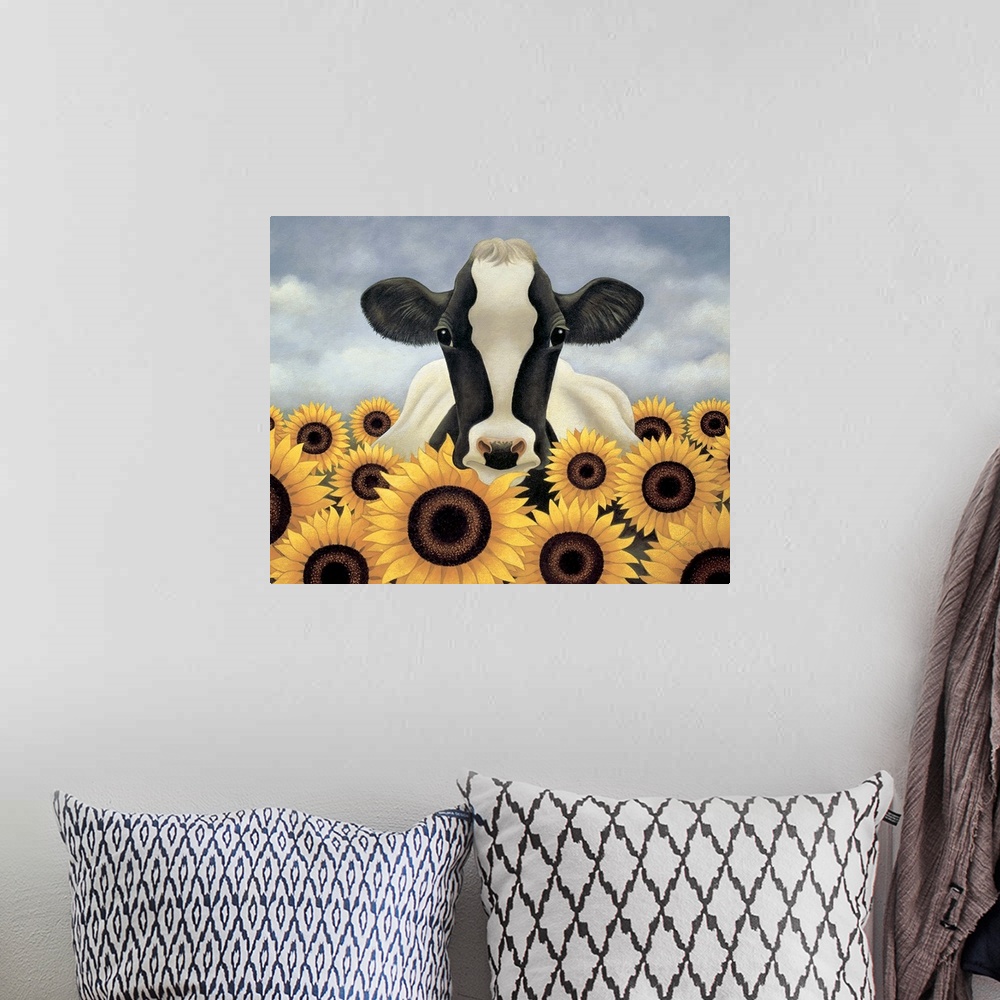 A bohemian room featuring Surrounded by Sunflowers