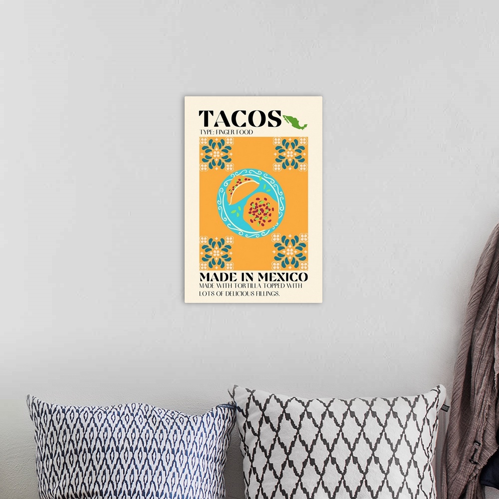 A bohemian room featuring Tacos