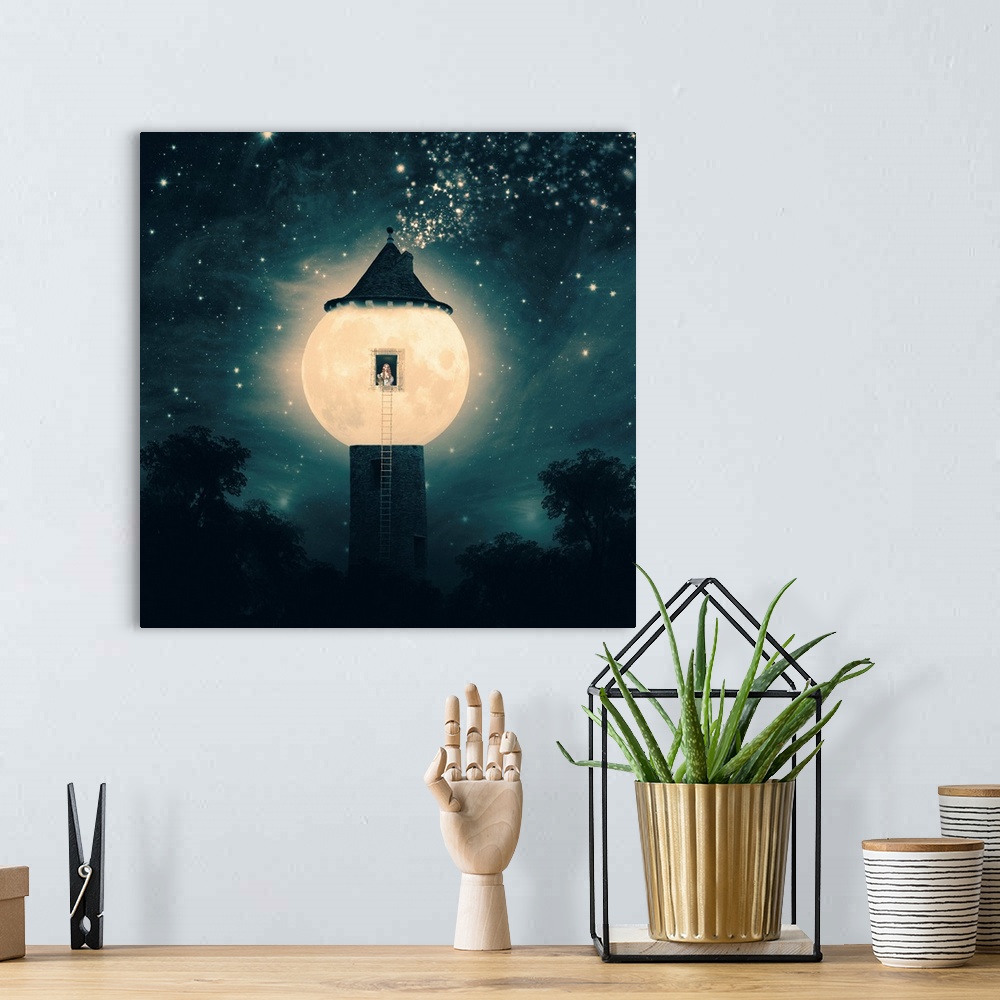 A bohemian room featuring The Moon Tower