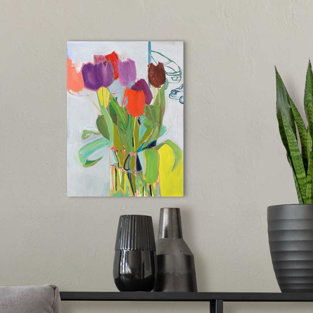 A modern room featuring Tulips And Two Cars