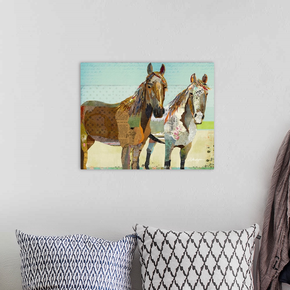 A bohemian room featuring Two Horses