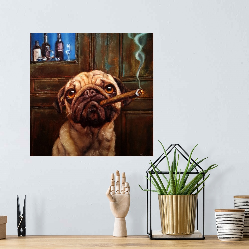 A bohemian room featuring Uptown Pug