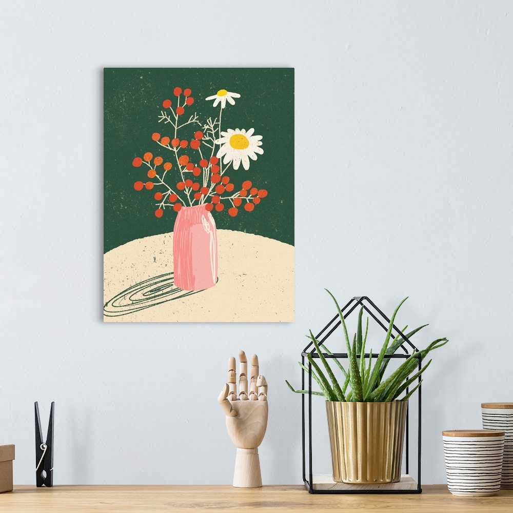 A bohemian room featuring Vase Floral I