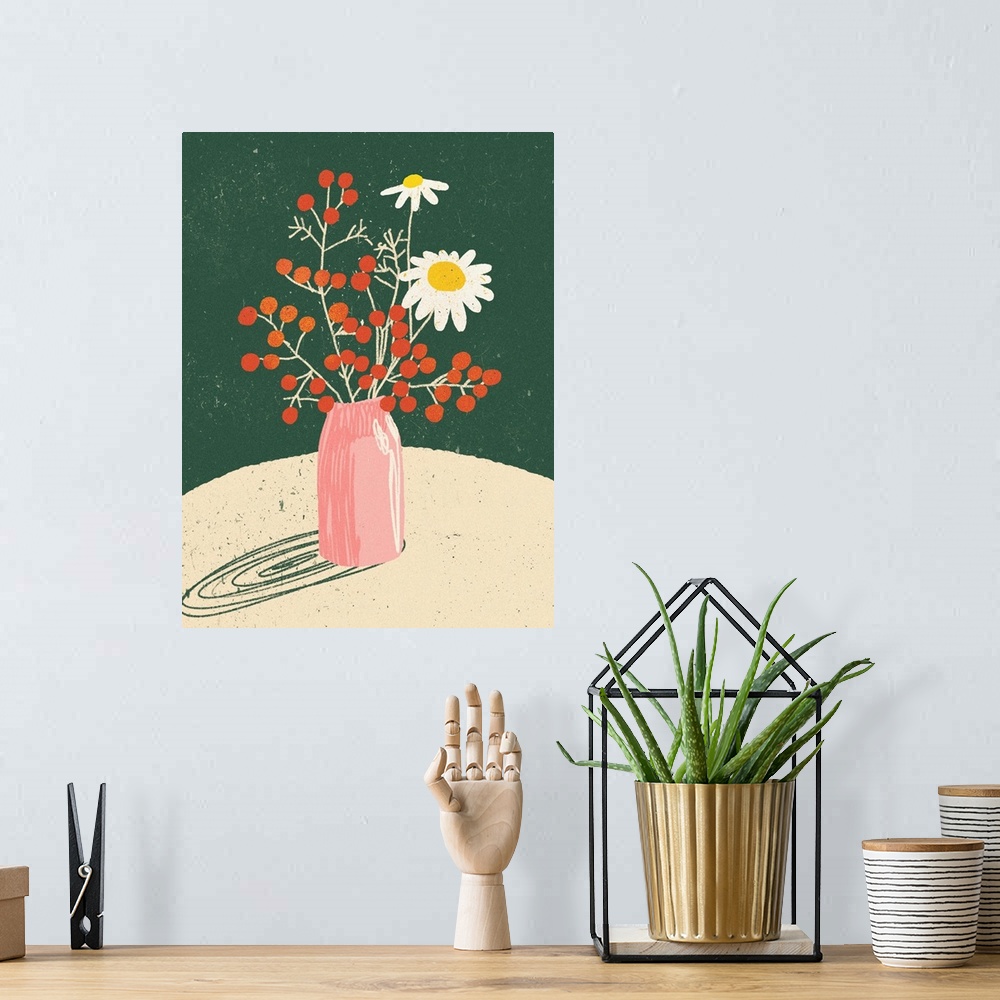 A bohemian room featuring Vase Floral I